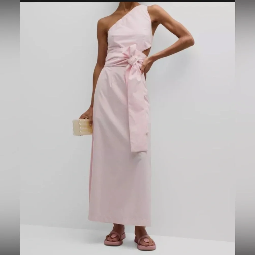 BONDI BORN Pink Asymmetrical Tie Front Dress - Picture 1 of 3
